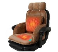 Coussin Chauffant USB, Coussin de Siège Chauffant pour Chaise de Bureau, Grand Chauffe Dos pour le Dos Lombaires Hanches et les Cuisses(Brown)