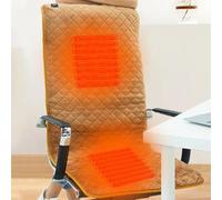 Coussin chauffant USB for chaise de bureau,grande surface de chauffe de 50x126cm,housse de siège chauffante, coussin chauffant thérapeutique,for chaise,canapé,fauteuil,camping,voyage(Brown)