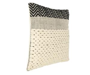 Coussin CHEVERY en coton et polyester marron et blanc 500x500mm