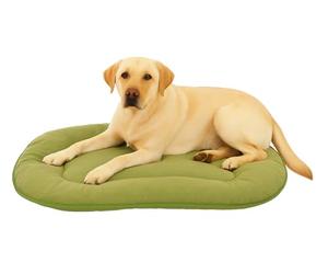 Coussin Chien - Coussin Chat - 77x54x3cm - Idéal pour Bulldog Français, Boston Terrier, Carlin, Teckel & Schnauzer Nain - Flamingo Coussin Firenze Ovale Vert