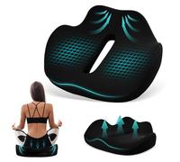 Coussin Coccyx, Coussins Siege Voiture Canapé avec Trou Poignée, Coussin Chaise Bureau Assise Ergonomique Orthopédique Respirant Antidérapant, Mousse à Mémoire, pour Soulager Douleurs Hanche (Noir)