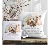 Coussin commémoratif personnalisé personnalisé avec photo sur mesure pour perte d'animaux domestiques, livre, album, chien, chiot, couverture de nom, insérez un message confortable, un pont
