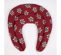 Coussin compartimenté tour de cou aux graines - Noyaux de cerises - Coussin thermique pour la nuque - Coussin cervicales (Design: fleurs d'edelweiss)