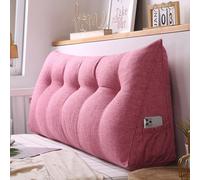 Coussin Compensé Triangulaire,Traversin Gros Coussin Dossier Lin,Coussin de Lecture pour lit ou canapé,Oreiller De Lecture TêTe De Lit,Dossier De TêTe De Lit Amovible (Rose,100*50*20cm)