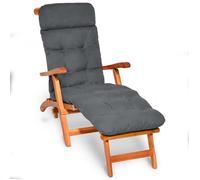 Beautissu Coussin Bain de Soleil Flair DC - Coussin transat épais - Coussin Chaise Longue pour Jardin, terrasse, Balcon - 200x50x8 cm - Gris Graphite