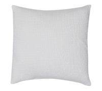 Vivaraise – Housse de coussin Maïa amovible 100% coton lavé nid d'abeille Blanc 45x45 cm