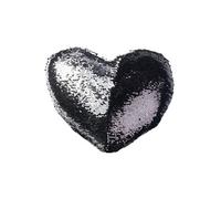 Wilson Gabor Coussin cœur Paillettes et velours Noir & Argent