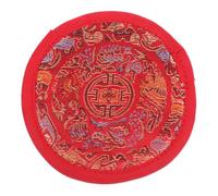 Coussin Cousu Main de Bol Chantant Tibétain Rouge en Tissu Coton