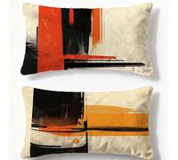 Coussin Crème Oreiller Europe du Nord Taie Oreiller 60x90cm Velours Coussin Canape Lot de 2,2026 Nouveau Rectangulaire Impression Recto Verso Taie d'oreiller pour Hiver Maison Intérieur Décor Q-1059U