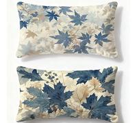 Coussin Crème Oreiller Feuille Taie Oreiller 30x50cm Velours Coussin Canape Lot de 2,2026 Nouveau Rectangulaire Impression Recto Verso Taie d'oreiller pour Hiver Maison Intérieur Décoration Q-1071U