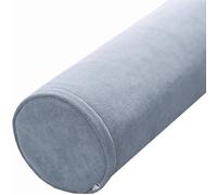 Coussin cylindrique 20 x 55 cm pour soutien lombaire, cou, dos, tête - Housse amovible idéale pour lit, canapé, chaise, voiture, yoga - Gris-bleu