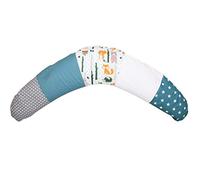 Coussin d’allaitement ULLENBOOM ® forêt pétrole bleu (190 x 38 cm, rembourrage : microbilles EPS silencieuses, polochon de grossesse, coussin de maternité)