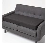 HOMESCAPES Coussin d’Assise pour canapé 2 Places, Coussin rehausseur déhoussable en suédine, Noir, 100 x 50 x 10 cm