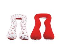 Coussin D'accouchement D'allaitement Usages Multiples Coeurs Rouges Sur Fond Blanc - Rouge