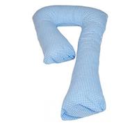Coussin d'accouchement pre/post natal bleu à carreaux