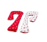 Coussin D'accouchement Pre/Post Natal Coeurs Blancs Sur Fond Rouge - Coeurs Rouges Sur F