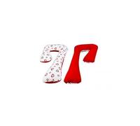 Coussin d'accouchement pre/post natal coeurs rouges sur fond blanc - rouge Multicolore G