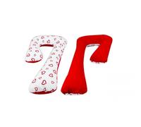 Coussin D'accouchement Pre/Post Natal Coeurs Rouges Sur Fond Blanc - Rouge