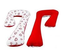 Coussin D'accouchement Pre/Post Natal Coeurs Rouges Sur Fond Blanc - Rouge
