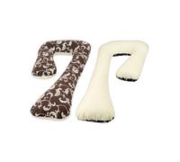 Coussin d'accouchement pre/post natal dessin floral sombre crème Multicolore