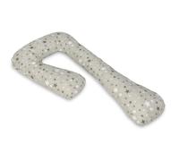Coussin d'accouchement pre/post natal Etoiles girses et blanches sur fond gris