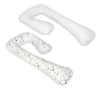 Coussin d'accouchement pre/post natal Etoiles grises et blanches sur fond blanc blanc Multicolore G