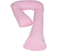Coussin d'accouchement pre/post natal rose à carreaux