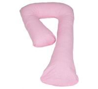 Coussin d'accouchement pre/post natal rose à carreaux