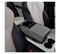 Coussin D'accoudoir Central En Cuir PU Épais Et Imperméable Coussin Hauteur Accoudoir Emplacement Téléphone Coussin Souple Accoudoirs Central Console(Rhomboid Grey)