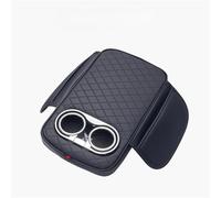 Coussin D'accoudoir Console Centrale Voiture Avec 2 Porte-gobelets Poche Latérale Housse Coussinets De Rehaussement Automatique En PU(Black)