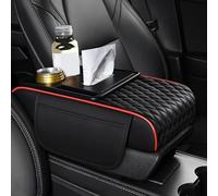 Coussin d'accoudoir de Console Centrale Automatique pour Ferrari 296 GTS 296 Speciale A 458 Spider 812 GTS,Coussin d'accoudoir en Cuir PU,Coussin de Hauteur,Black + Red