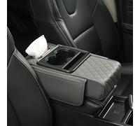 Coussin d'accoudoir de console centrale automobile avec porte-gobelet intégré et mousse à mémoire de forme pour un soutien ergonomique du coude et un confort de conduite prolongé (gris)