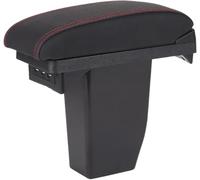 coussin d'accoudoir de voiture Accoudoir central pour Peugeot 2008 2012-2019(B Black red Leather)