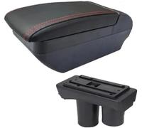 coussin d'accoudoir de voiture Accoudoir pour Peugeot 301, boîte de rangement pour voiture, cendrier intérieur, porte-gobelet, accessoires(F red line No)