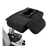 Coussin D'accoudoir De Voiture - Couvercle De Console Centrale 5 En 1 Avec 2 Sacs De Rangement Support De Tasse, Porte-gobelet Rétractable Et Boîte De Rangement Accoudoir, Organisateur De Console Cent