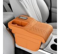 Coussin D'Accoudoir de Voiture en Cuir pour Lamborghini Revuelto 2023 2024 2025 2026, Console Centrale de Voiture Coussin Accessoires de Décoration,E-Orange