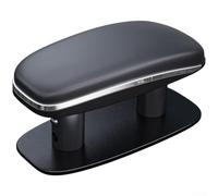 Coussin d'accoudoir du conducteur avec réglages de hauteur personnalisables, housse en cuir synthétique et structure centrale en mousse de soutien (noir)