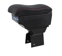 Coussin D'Accoudoir Voiture pour Ford pour Fusion Accoudoir Central À Double Compartiment avec Chargement USB Et Porte-gobelet Intégré Repose-coude(A-Black White Line)