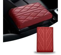 Coussin D'accoudoir Voiture pour Infiniti Project Black S Prototype 2018-2020 2021 2022 2023 2024 2025, Cuir Accoudoir Console Central Housse, Intérieur Accessoires,Red