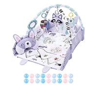 Coussin d'activités pour Nouveau-nés - Base en Peluche, Jouet de développement | Matériau écologique et Lavable avec Motifs Brillants, Aire de Jeux pour bébés Assis, d'entrée