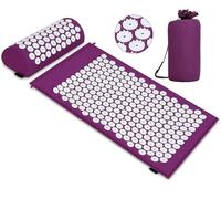 Coussin d'acupression pour détendre et masser, soulager les maux de dos, les maux de tête et de cou, le stress et les troubles du sommeil à la maison, au bureau ou en voyage (violet/blanc)