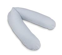 Coussin d'allaitement - Collection unie - Rembourrage doux et souple en micro-perles EPS - Coussin de positionnement certifié TÜV - 100 % coton - Bleu clair - 170 cm