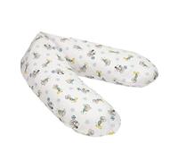 Coussin d'allaitement ED 190 cm | Rembourrage en micro-perles EPS doux et souple | Certifié TÜV | Housse 100 % coton Coussin de grossesse (étoiles blanches)