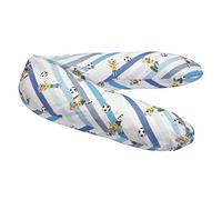 Coussin d'allaitement ED Football 190 cm | Impression numérique de haute qualité | 100 % coton | microbilles EPS certifié TÜV | Coussin de grossesse souple et respirant (rayures bleu/blanc)