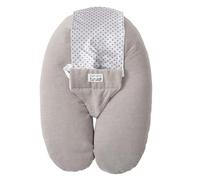 Tinéo Coussin grossesse et allaitement Multirelax Éponge - Déhoussable - 78x44cm Gris