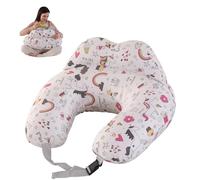 Coussin d'Allaitement pour Bébé : Coussin de Grossesse avec Ceinture de Taille Ajustable, Coussin d'Allaitement pour Bébé, Doux et Confortable, Lavable pour les Nouveaux-Nés (Donut Arc-en-Ciel)