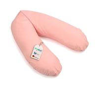 Coussin d'allaitement UNI-Collection | Rembourrage en microperles EPS doux et souple | Coussin de positionnement certifié TÜV | 100 % coton Coussin de grossesse (vieux rose, 190 cm)