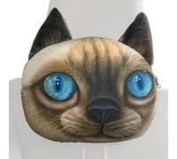 Coussin d'appui-tête de siège de voiture - Coussin ergonomique en forme de chat - Support universel pour le cou et la tête, taille 24,9 cm + construction en coton acrylique PP | Construction douce et