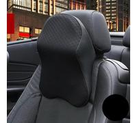 Coussin d'appui-tête de siège de voiture en mousse à mémoire de forme pour soutien du cou et de la tête - Oreiller de voyage en polyester noir pour voiture, avion, train, bus et usage domestique