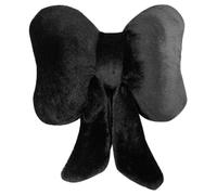 Coussin d'appui-tête de voiture - Nœud papillon pour siège de voiture - Coussin de nuque doux en peluche pour la conduite et la maison - Noir